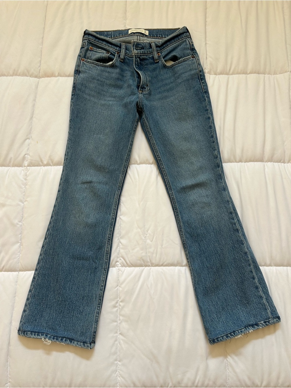 Abercrombie & Fitch Women's Mid Blue Flared Jeans